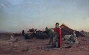 Eugene Alexis Girardet Prayer in the Desert Sweden oil painting artist